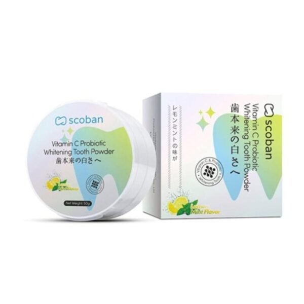 Scoban Vitamin C Probiotic Brightening Tooth Powder , 50G
