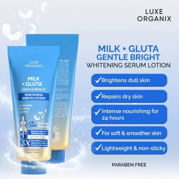 Milk+Gluta Gentle Bright Whitening Serum Lotion